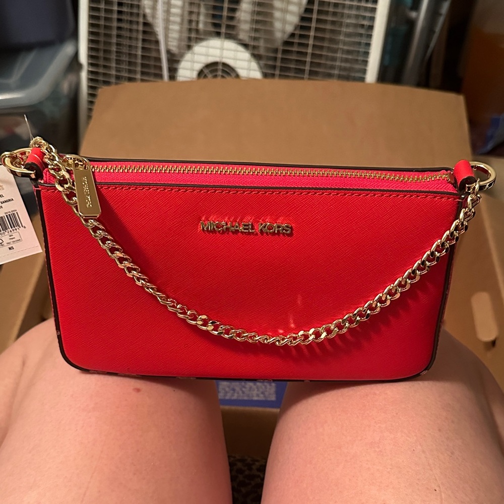 Michael Kors Sangria Leather Pouch